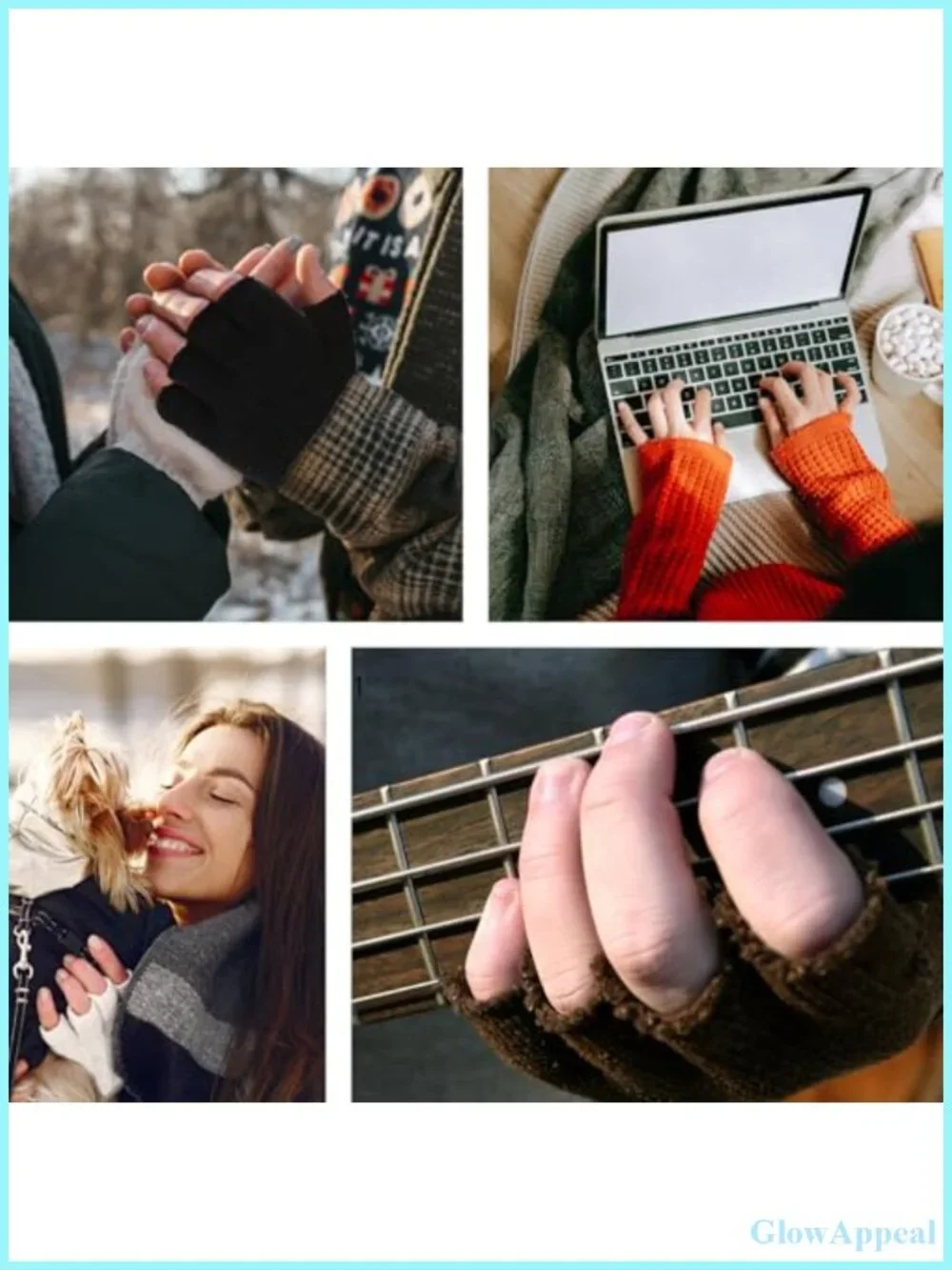Fingerless Knit Gloves Touchscreen Unisex Warm Stretchy Half Finger Winter